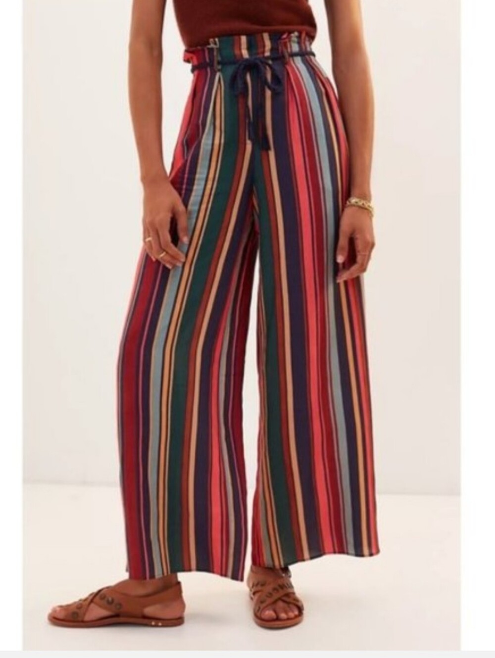 Anthropologie Farm Rio Striped Wide-Leg Pants (XS)